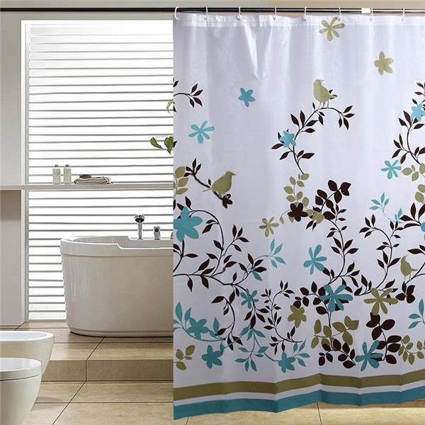 modern natural flower design peva waterproof anti-mildew thicken bathroom shower curtain leaves 12 hooks 180*180cm modern natural flower design peva waterproof anti-mildew thicken bathroom shower curtain leaves 12 hooks 180*180cm