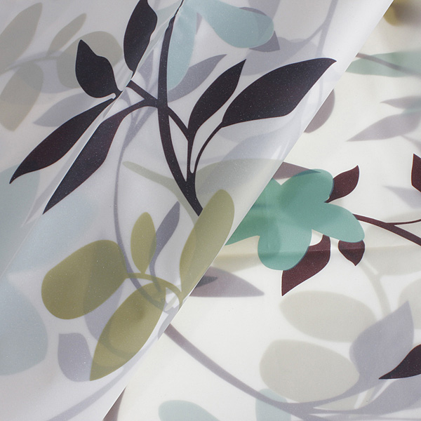 modern natural flower design peva waterproof anti-mildew thicken bathroom shower curtain leaves 12 hooks 180*180cm