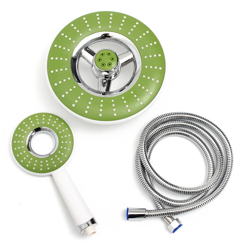 new arrvial bathroom abs round spray rain rainfall top & hand-held shower head set w/ hose best promotion