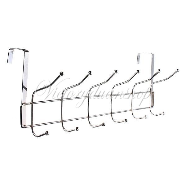 new arrvial!!! chrome stainless steel door hanger storage hat coat towel hook clothes hanging with 12 hooks