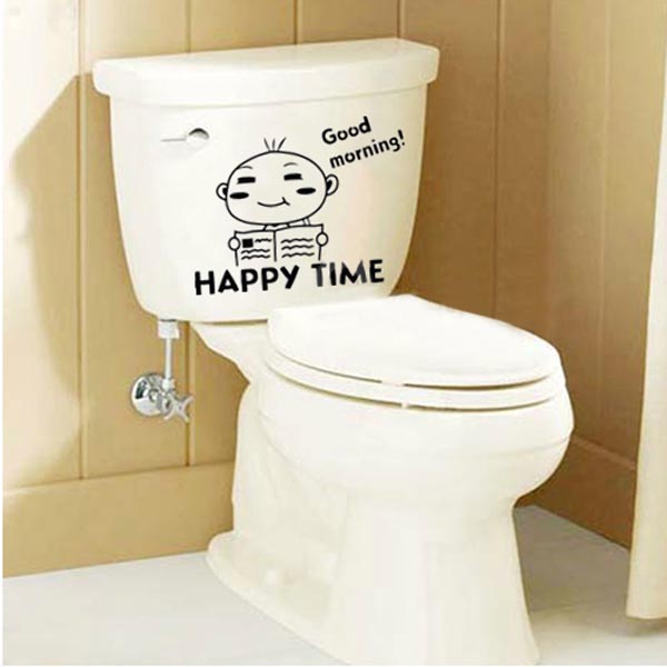 new top selling funny pvc art toilet seat wall sticker vinyl mural wallpaper removable bathroom toilet decals decor