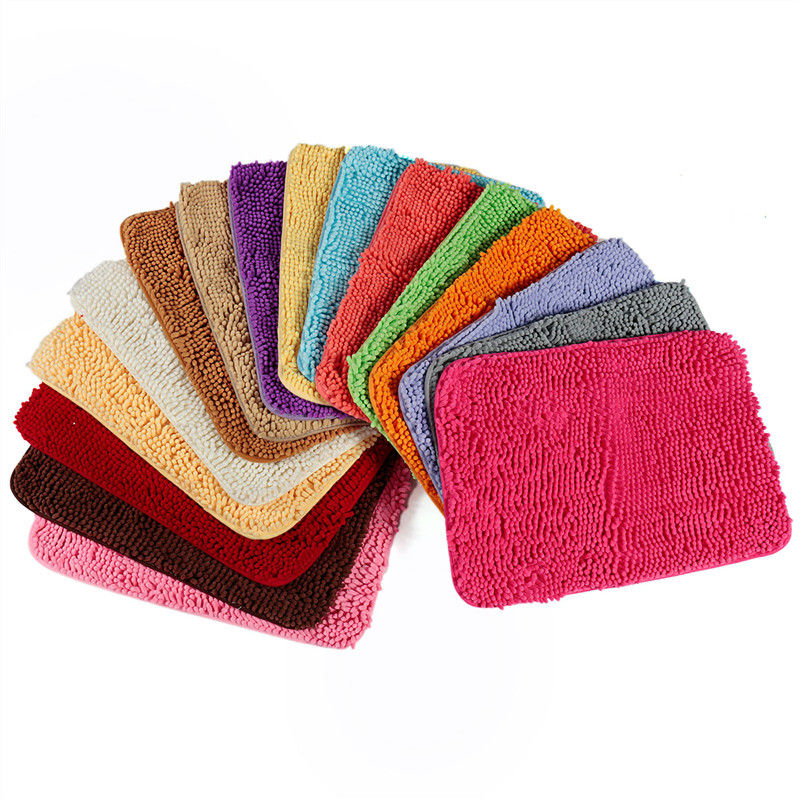 selling soft non slip chenille yarn fluffy bedroom rug bath door carpet floor mat for home living room 16 colors 60 x 40cm