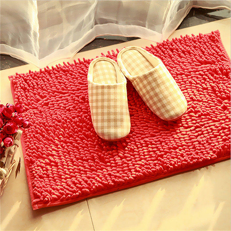 selling soft non slip chenille yarn fluffy bedroom rug bath door carpet floor mat for home living room 16 colors 60 x 40cm