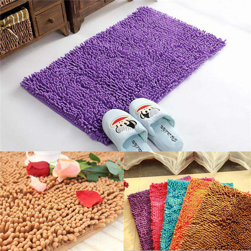 selling soft non slip chenille yarn fluffy bedroom rug bath door carpet floor mat for home living room 16 colors 60 x 40cm