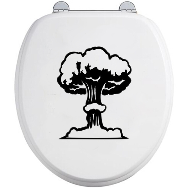 top sell fashion new toilet seat wall sticker vinyl mushroom cloud wallpaper removable bathroom washroom decal home decoration