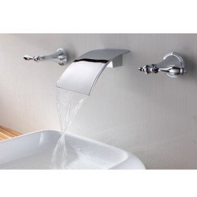shpping new brass waterfall bathroom sink faucet (wall mount)