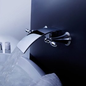 shpping new contemporary brass waterfall bathroom sink faucet (wall mount) shpping new contemporary brass waterfall bathroom sink faucet (wall mount)