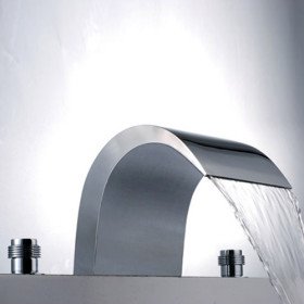 shpping new contemporary brass waterfall bathroom sink faucet (widespread) shpping new contemporary brass waterfall bathroom sink faucet (widespread)