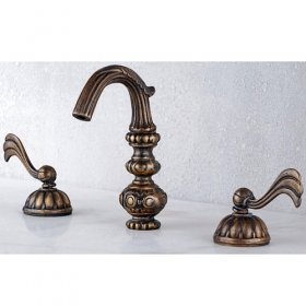 two handles antique brass widespread bathroom sink faucet two handles antique brass widespread bathroom sink faucet