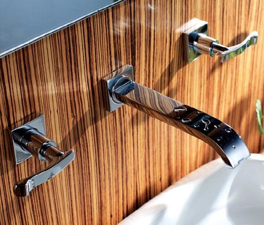 two handles chrome wall-mount bathroom sink faucet two handles chrome wall-mount bathroom sink faucet