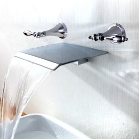 two handles waterfall bathroom sink faucet two handles waterfall bathroom sink faucet