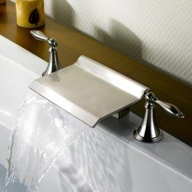 new highest quality nickel brushed waterfall widespread bathtub faucet new highest quality nickel brushed waterfall widespread bathtub faucet