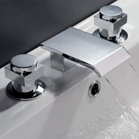 two handles widespread waterfall bathroom sink faucet or bathtub faucet two handles widespread waterfall bathroom sink faucet or bathtub faucet