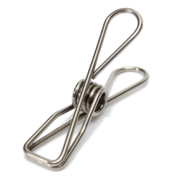 10 stainless steel spring clothes socks hanging pegs clips clamps silver laundry