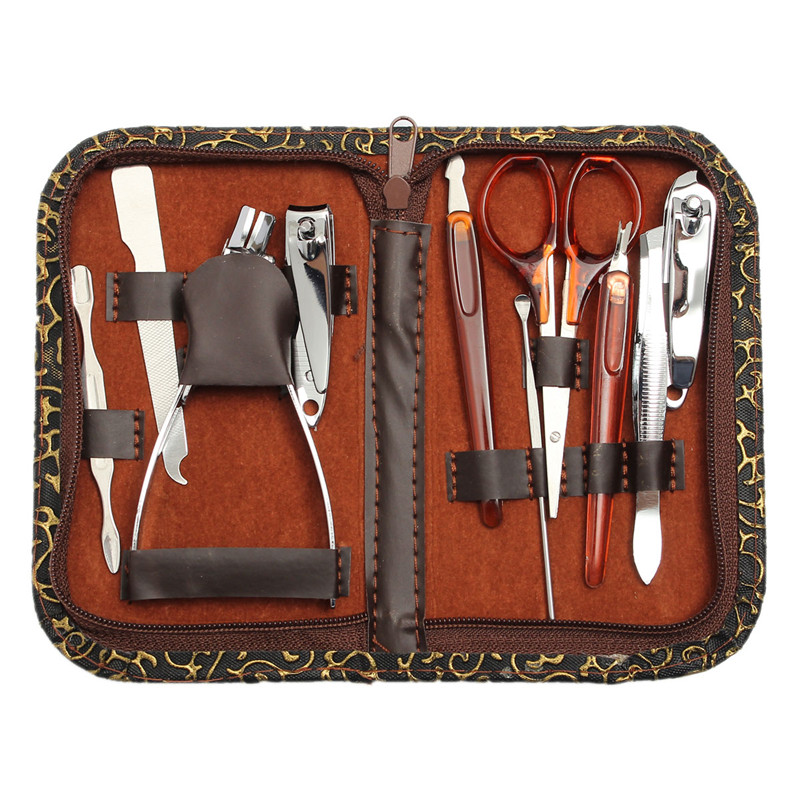 !! 10pcs nail clipper nipper cutter manicure pedicure set case kit 10 in 1 stainles !! 10pcs nail clipper nipper cutter manicure pedicure set case kit 10 in 1 stainles