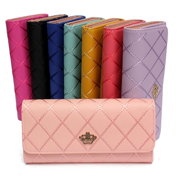 2015 new fashion lady women multi colors notecase long purse pu leather wallet card holder handbag bags
