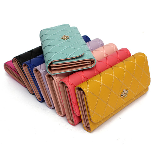2015 new fashion lady women multi colors notecase long purse pu leather wallet card holder handbag bags