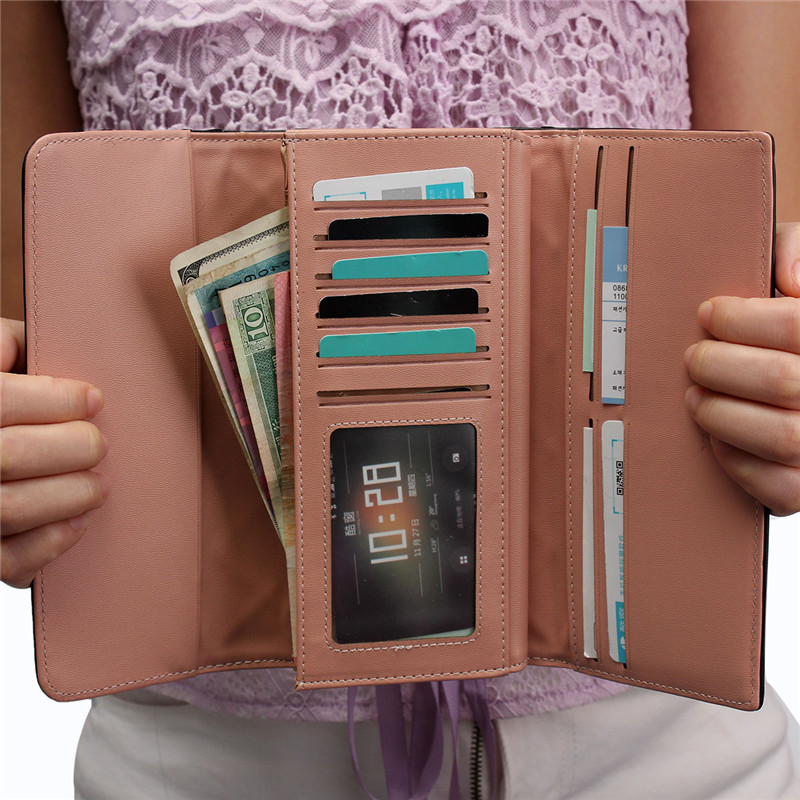 2015 new fashion lady women multi colors notecase long purse pu leather wallet card holder handbag bags