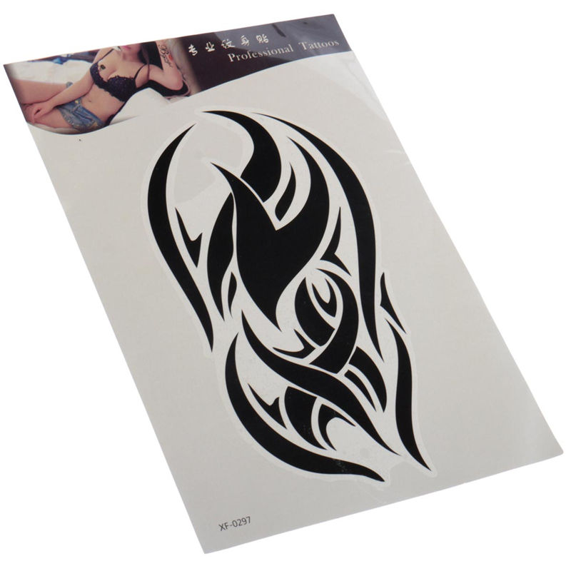2015 newest 21.5x14.7cm fashion unisex black waterproof nontoxic temporary tattoo body arm leg art sticker removable