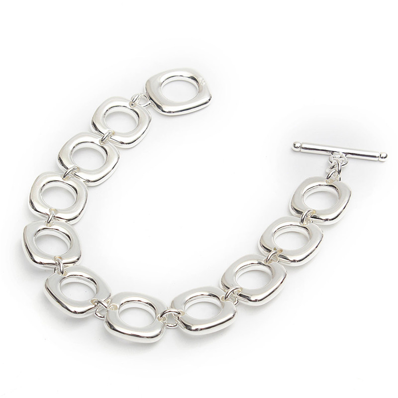 2015 top selling new fashion women chain bracelet bangle 925 sterling silver plated bracelet jewelry