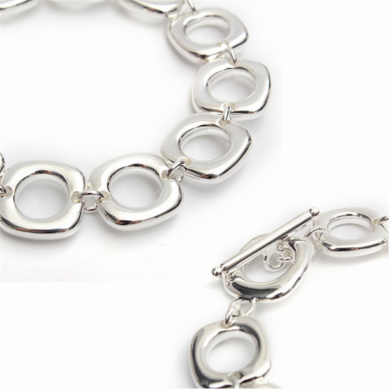 2015 top selling new fashion women chain bracelet bangle 925 sterling silver plated bracelet jewelry