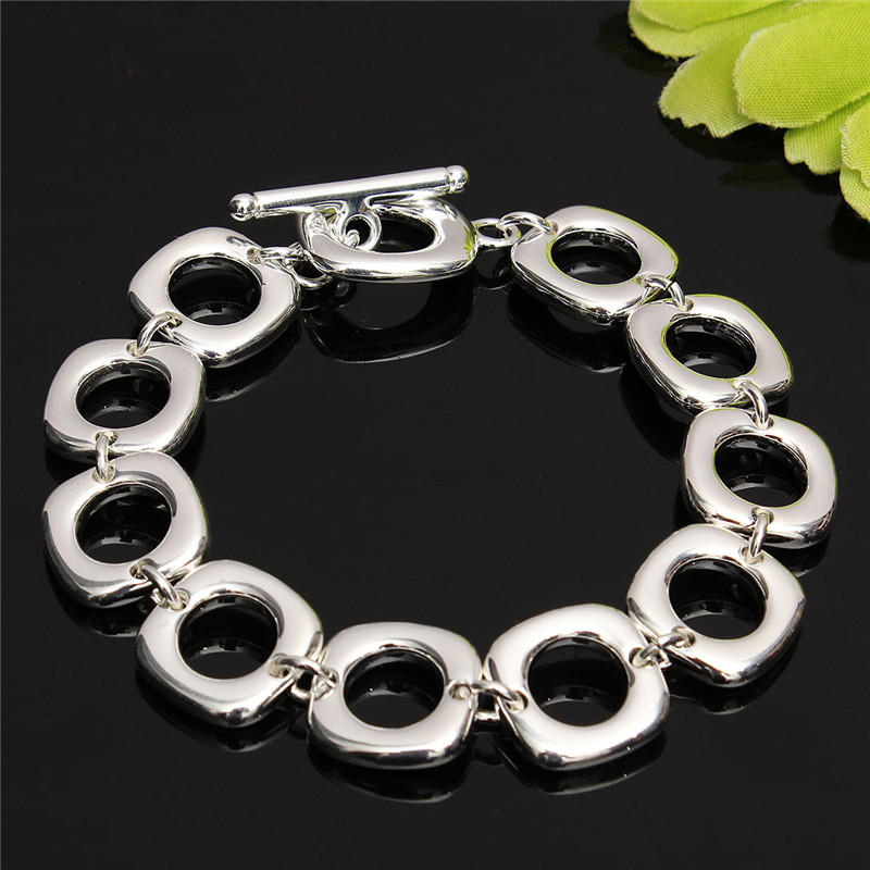2015 top selling new fashion women chain bracelet bangle 925 sterling silver plated bracelet jewelry
