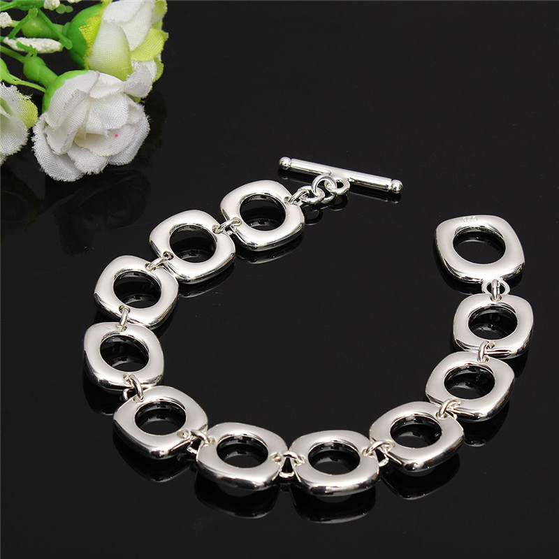 2015 top selling new fashion women chain bracelet bangle 925 sterling silver plated bracelet jewelry