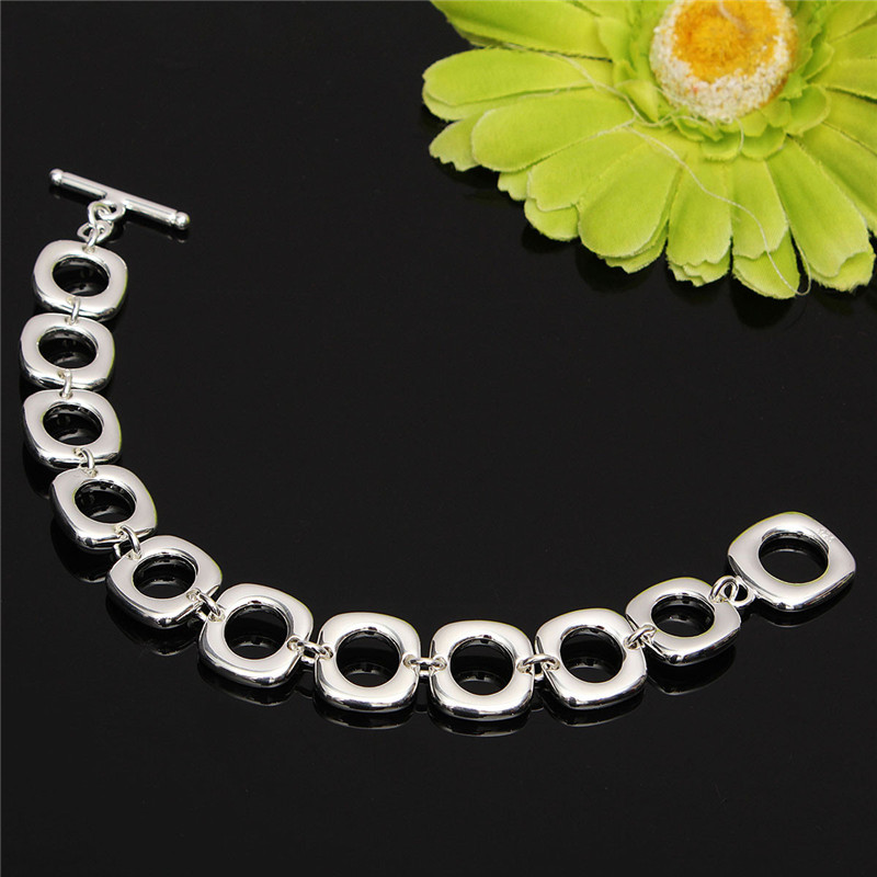 2015 top selling new fashion women chain bracelet bangle 925 sterling silver plated bracelet jewelry