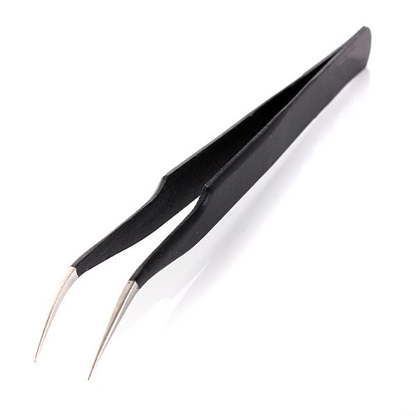 2015 top selling new stainless steel safety anti-static anti-acid tweezer non-magnetic elbow sharp tip tweezer maintenance tool