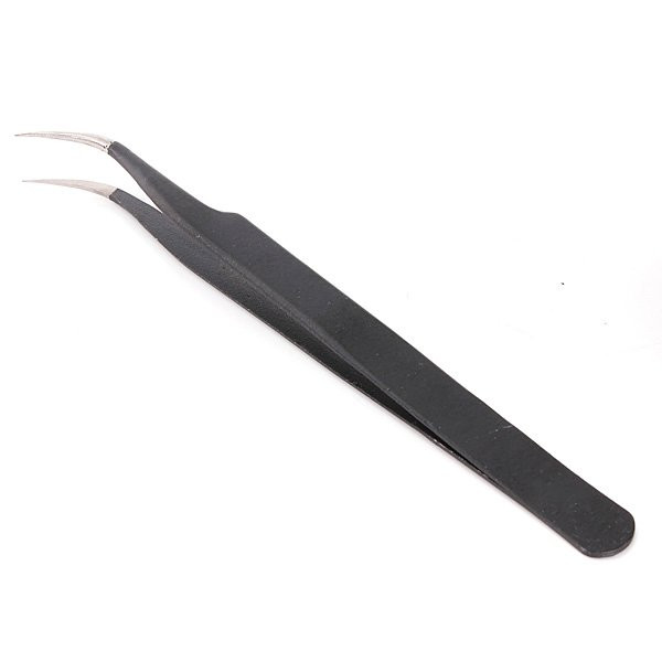 2015 top selling new stainless steel safety anti-static anti-acid tweezer non-magnetic elbow sharp tip tweezer maintenance tool