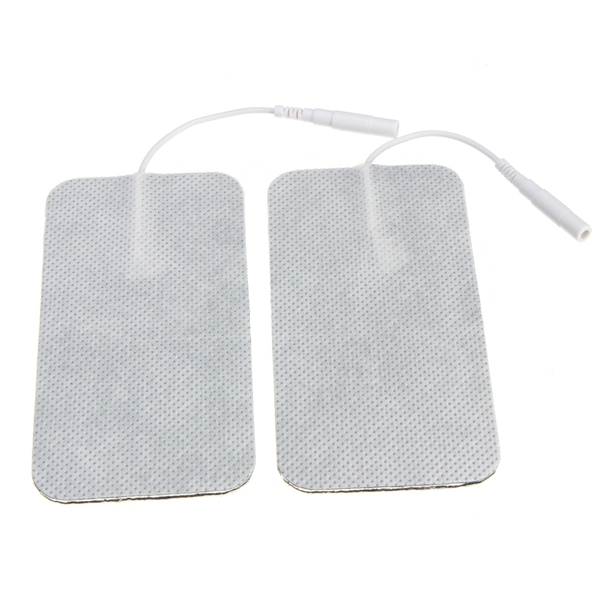 2pcs 100 x 50mm non-woven fabrics reusable large electrode self adhesive pads for tens ems therapy machine massager
