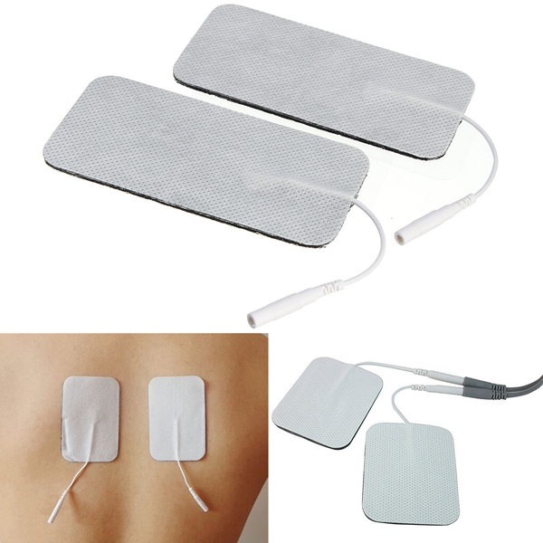 2pcs 100 x 50mm non-woven fabrics reusable large electrode self adhesive pads for tens ems therapy machine massager