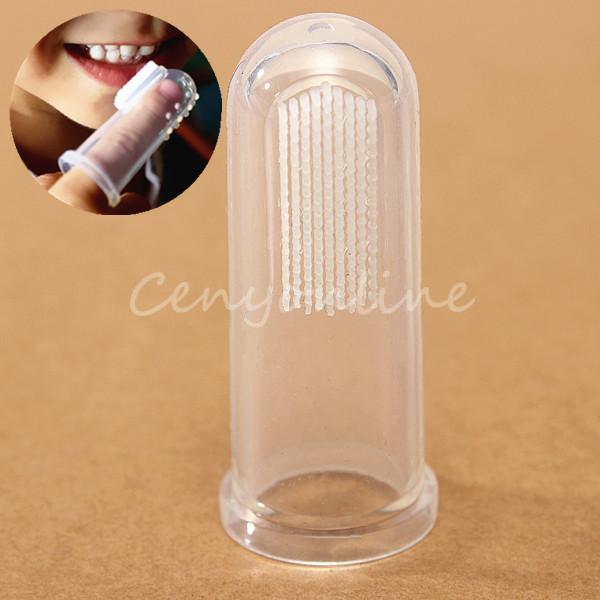 2psc baby kid soft silicone finger toothbrush gum brush clean teeth rubber whole
