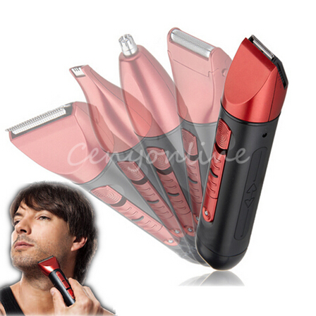 5 in 1 waterproof rechargeable hair beard clipper kit haircut tools scissors electric shaver razor nose ear trimmer for men