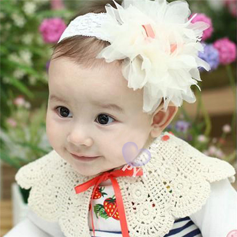 5pcs fashion style sweet baby kid girls flower lace headband infant soft elastic hairband hairlace hair accessories