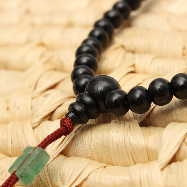 5pcs tibetan sandalwood buddhist buddha 216 prayer beads mala bracelet/necklace black