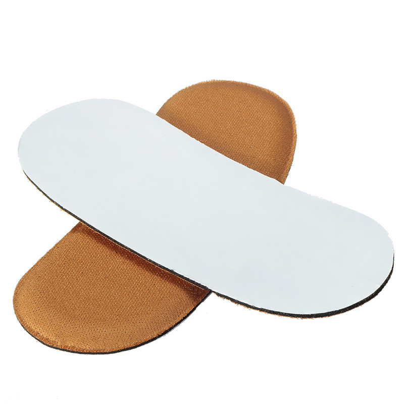 a pair fabric slip-resistant rearfoot shoe pads cushion strong sticky back heel inserts insoles after the thread