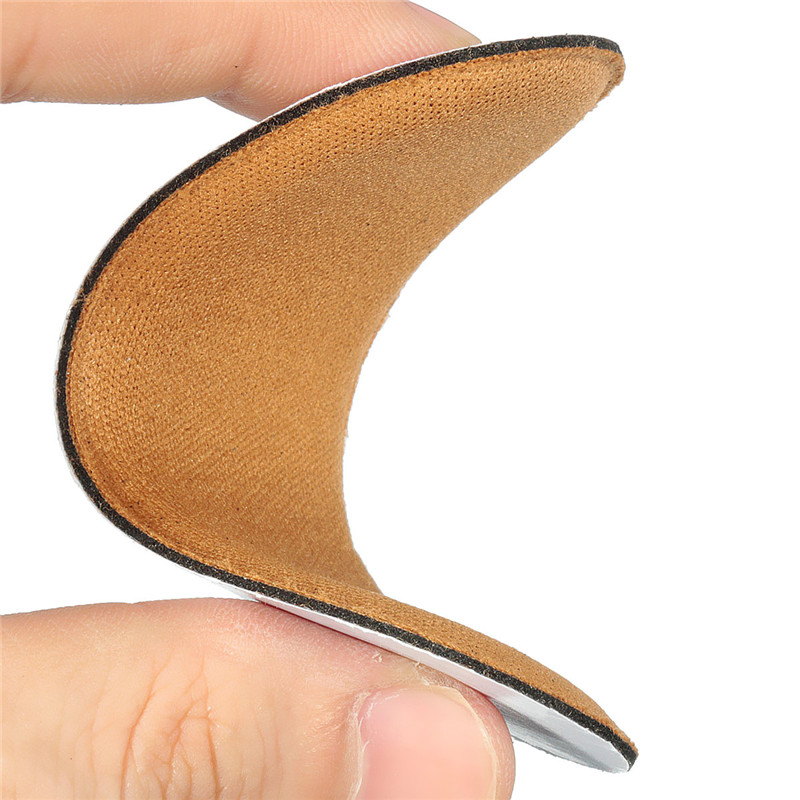 a pair fabric slip-resistant rearfoot shoe pads cushion strong sticky back heel inserts insoles after the thread