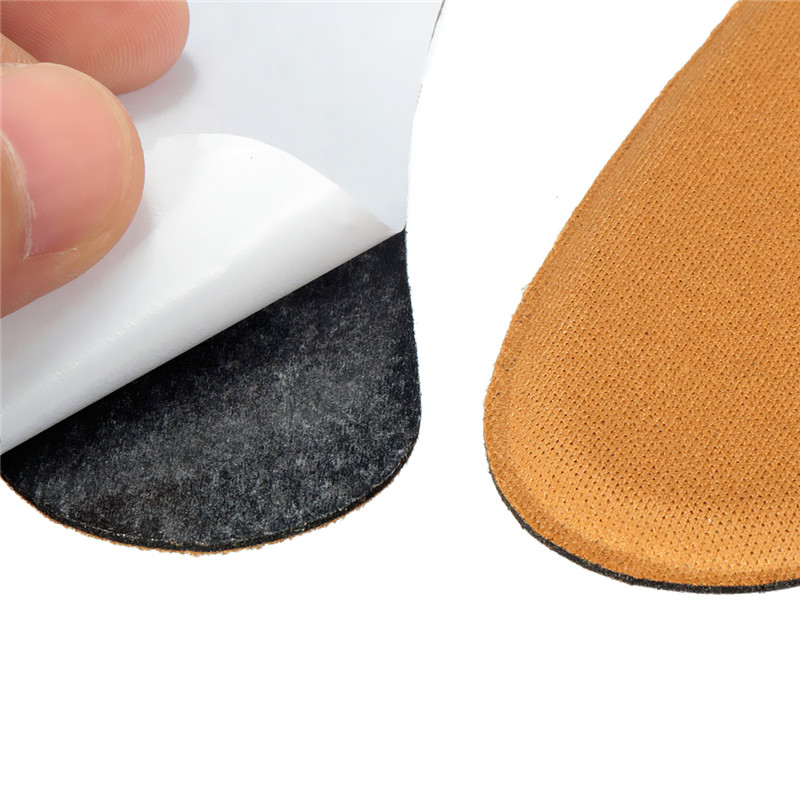 a pair fabric slip-resistant rearfoot shoe pads cushion strong sticky back heel inserts insoles after the thread