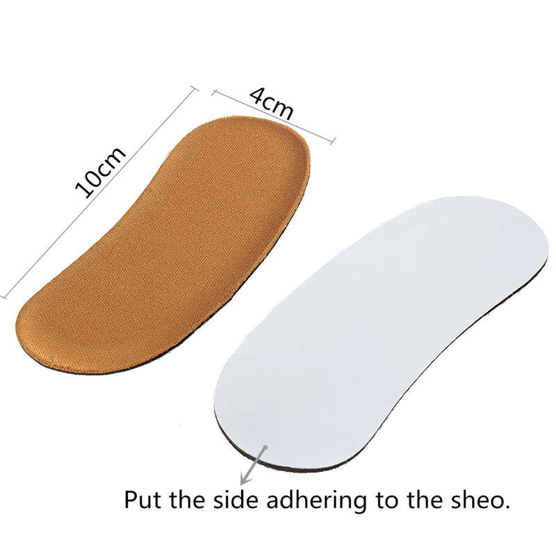 a pair fabric slip-resistant rearfoot shoe pads cushion strong sticky back heel inserts insoles after the thread