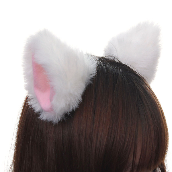 beautiful design cosplay faux fur ears wig anime neko costume hair clip new