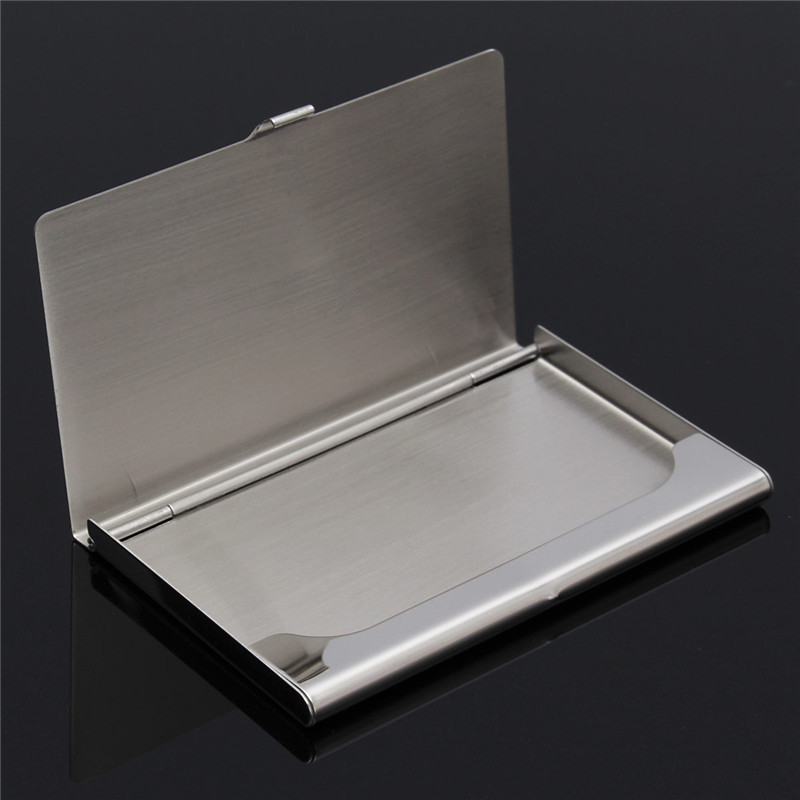 beautiful design waterproof card holder stainless steel silver aluminium business id credit card holder case cover