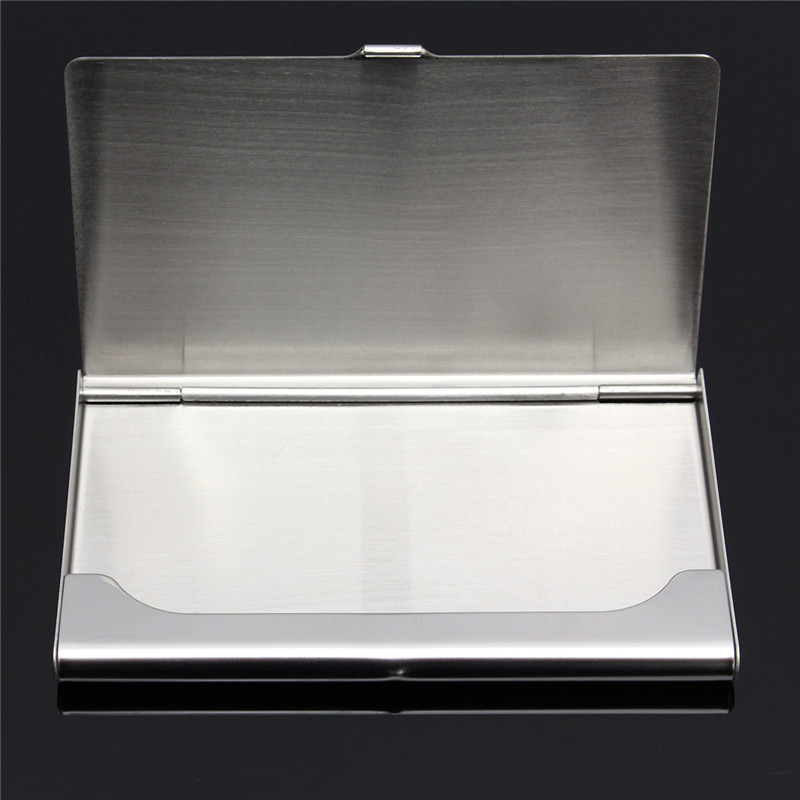 beautiful design waterproof card holder stainless steel silver aluminium business id credit card holder case cover