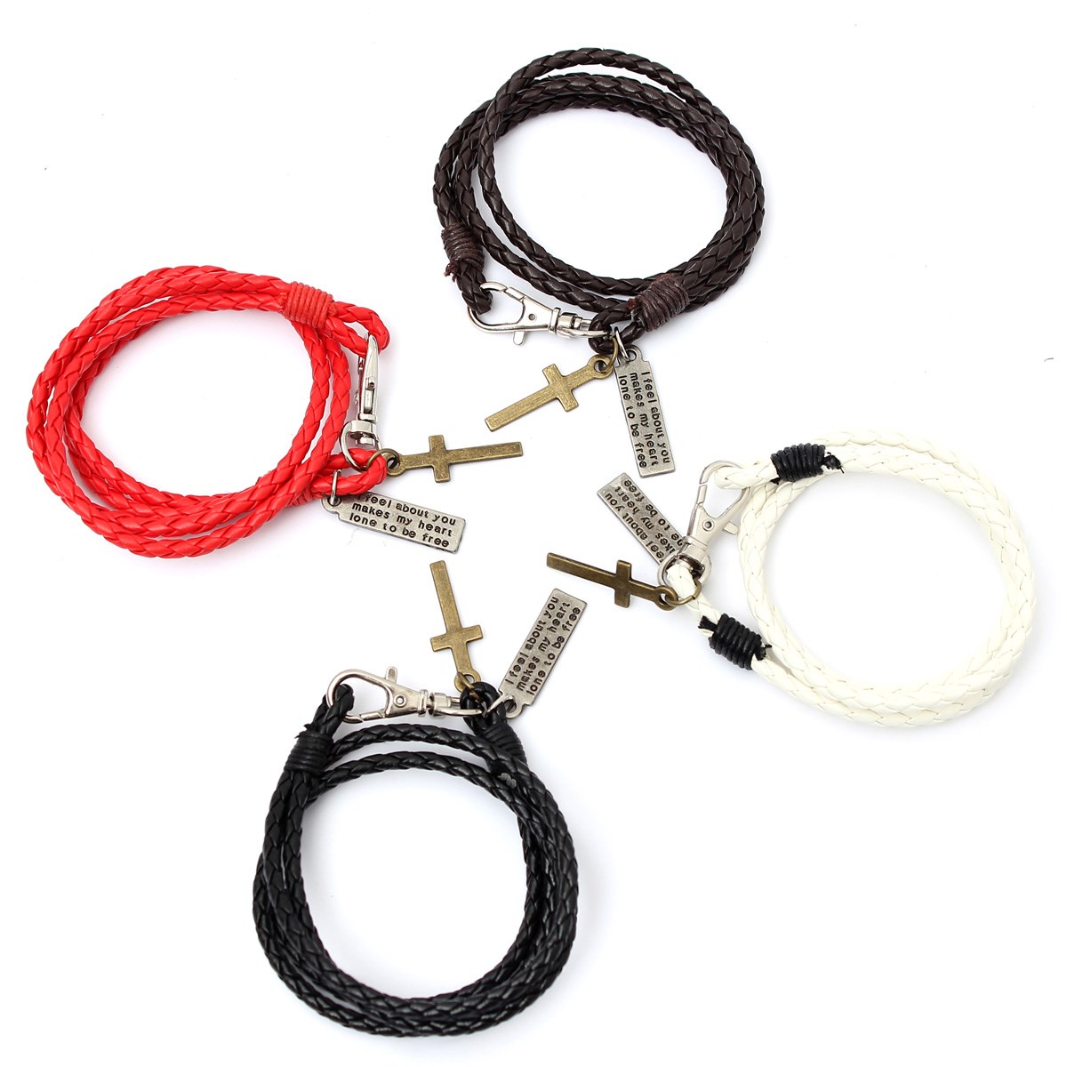 beautiful pretty design 1pc colorful unisex wristband leather with pendant bracelet casual fashion new