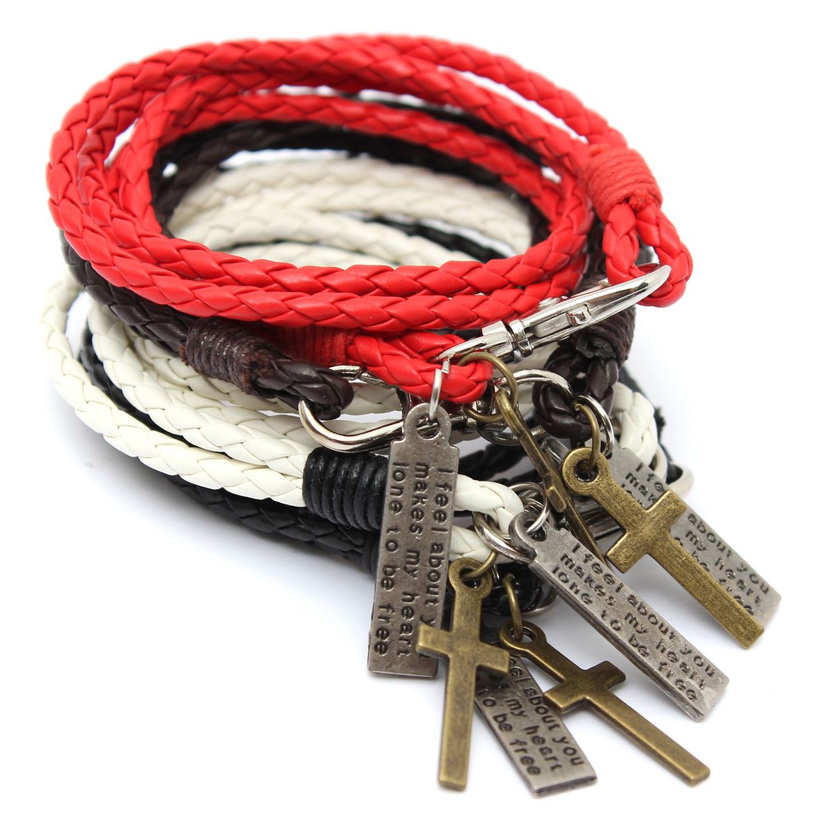 beautiful pretty design 1pc colorful unisex wristband leather with pendant bracelet casual fashion new