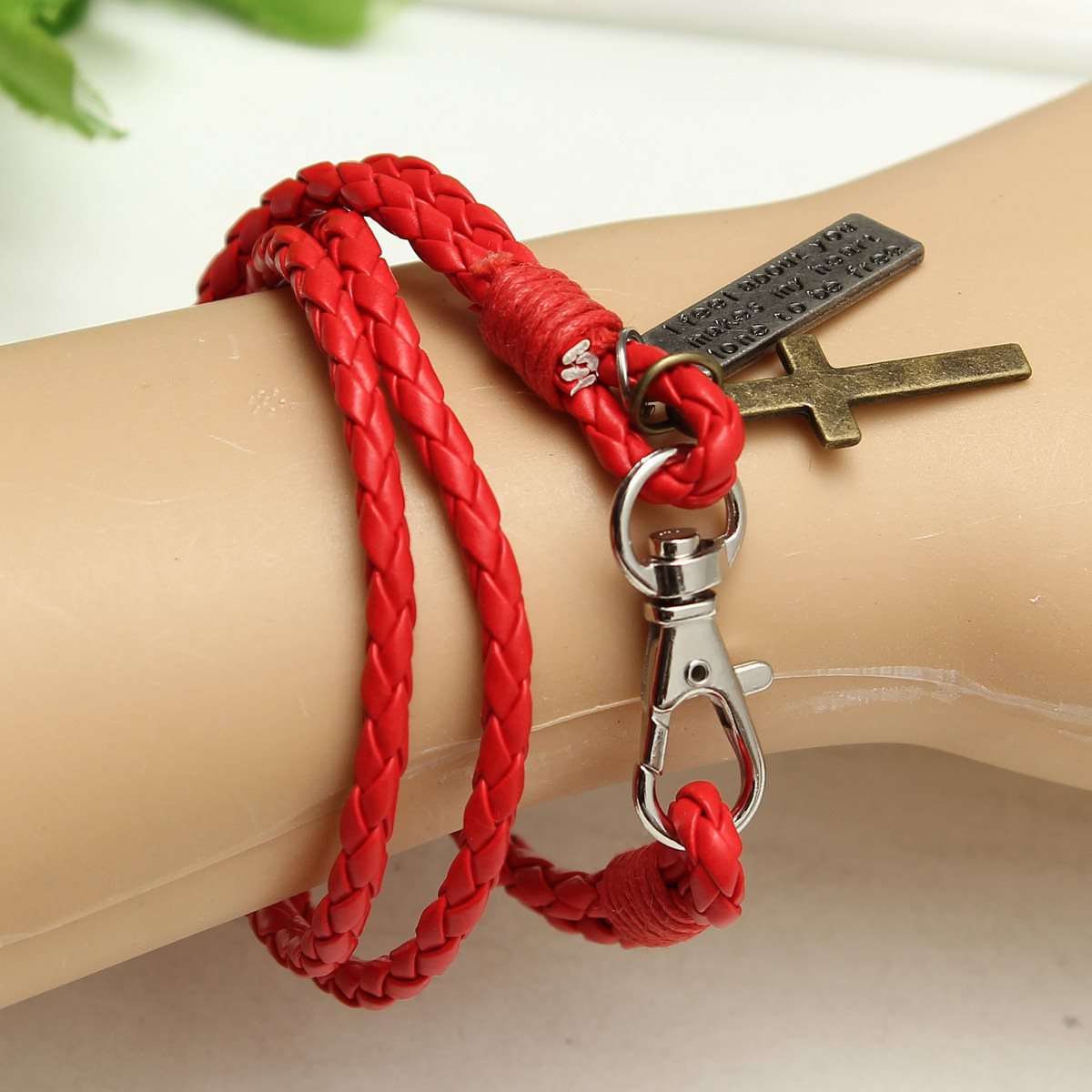 beautiful pretty design 1pc colorful unisex wristband leather with pendant bracelet casual fashion new