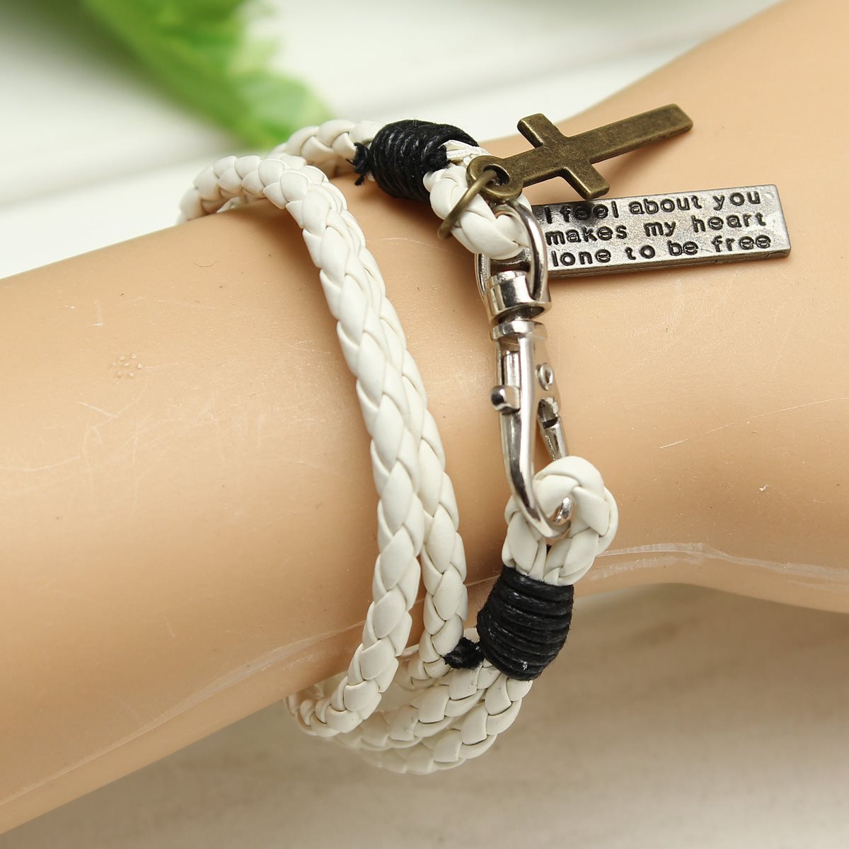 beautiful pretty design 1pc colorful unisex wristband leather with pendant bracelet casual fashion new