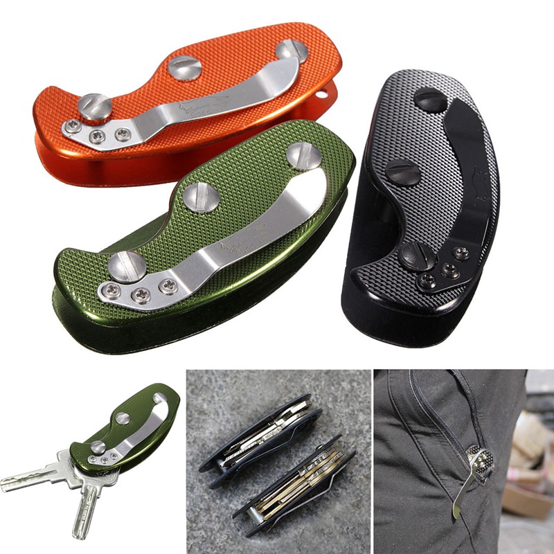 best promotion aluminum key holder clip keys folder case keychain flexible edc pocket tool 3 colors