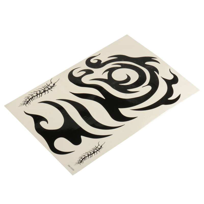 best promotion black totem waterproof nontoxic removable temporary tattoo body arm leg tattoo sticker 14x20cm