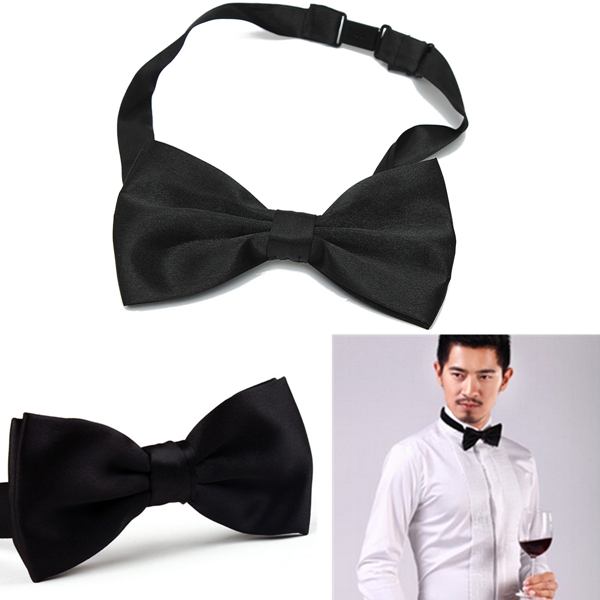 black adjustable classic style men neck bowtie gentle refined tuxedo suit double-deck wedding banquet necktie